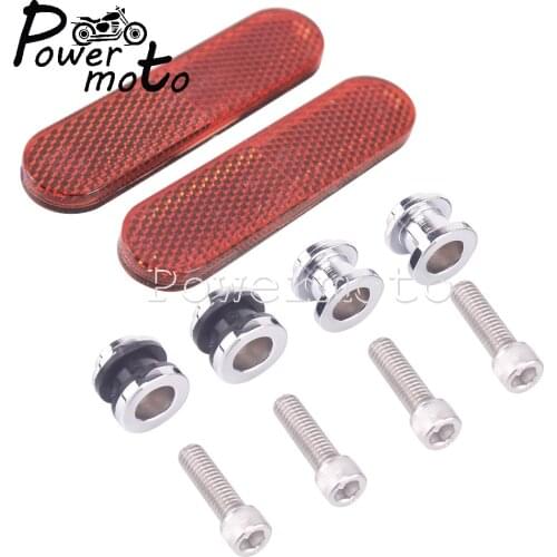 Motorcycle Sissybar Backrest Docking Hardware Kits Mounting Bolts w/Red Reflector For Harley Touring FLFB FLFBS FXBR FXBRS 18-Up
