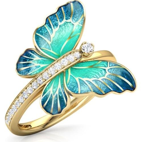 Megin D New Romantic Exquisite Bowknot Zircon Copper Rings for Men Women Couple Family Friend Fashion Design Gift Jewelry