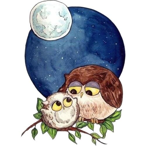 11.7CM*16.2CM Hand Drawn Owl Mother And Baby PVC Motorcycle Car Sticker
