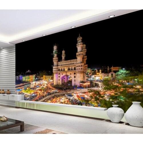 CJSIR Custom Papel De Parede 3D TV Mural Wallpaper for Living Room Decoration Bedroom City Night View 3D Mural Wall Painting