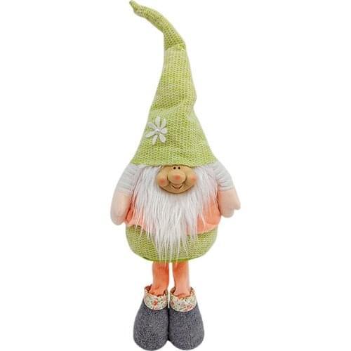 Easter Bunny Gnome Spring Holiday Home Decoration Plush Handmade Rabbit Swedish H58C