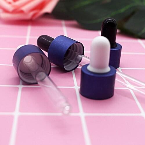 50pcs glass essential oil bottle blue dropper cap pipette metal aluminum lid 5ml 10ml 15ml 20ml 30ml 50ml 100ml