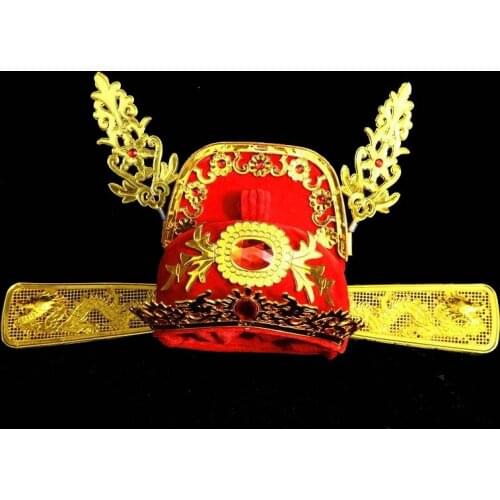 Drama Costume Accessories Chinese Peking Opera Headgear Ancient groom wedding crown carnival halloween cosplay performance hat
