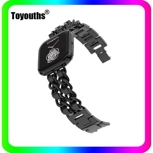 Toyouths Stainless Steel Watchband For Fitbit Versa Women Smartwatch Bracelet Band Replacement Clasp Strap for Fitbit Versa 2