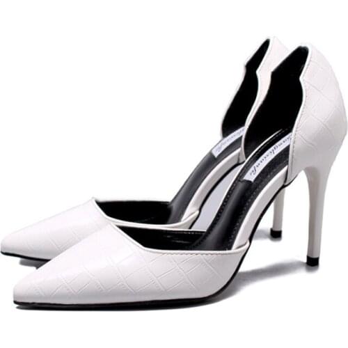 9CM New Sexy Pointed Toe High-heeled Shoes With Club Sandals And Stilettos Professional OL Womens Single Shoes Size 34-44