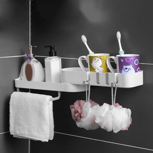 Kitchen Bathroom Shower Shelf Corner Rack Holder Organizer Corner Storage Rack Holder Organizer Self-adhesive