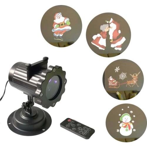 Outdoor Christmas Animated light Show Santa Claus Snowman LED Laser Light 4 Cards Display for Children Christmas Projector Light