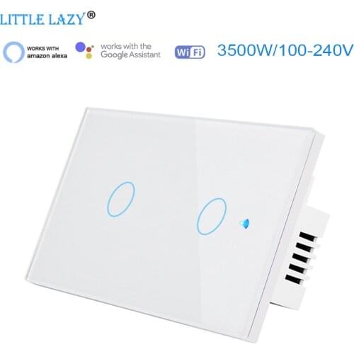 Wifi Smart Touch Light Switch 2gang Support TUYA Remote Control Alexa Google Home TIming function100-240V 16A