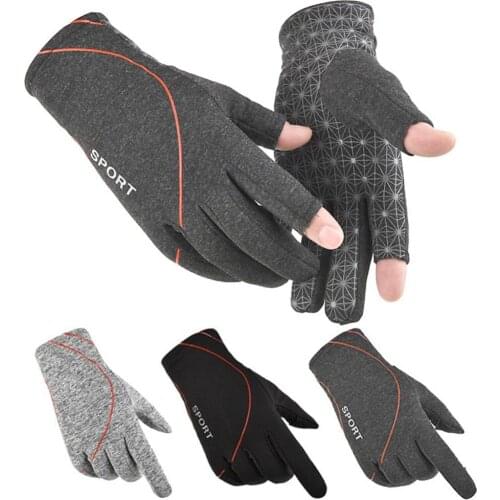 1 Pair Unisex Cycling Gloves Soft Anti-slip Elastic Open Fingers Writing Gloves Men Women Outdoor Sports Skiing Mitten