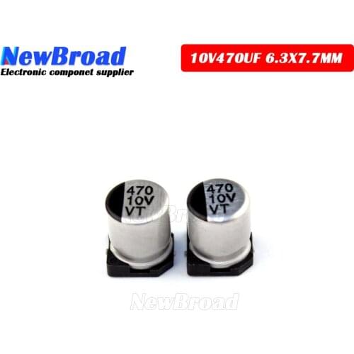10PCS SMD Aluminum Electrolytic Capacitor 10V470UF 6.3*7.7MM 8*10.5MM 470UF10V 10V 470UF