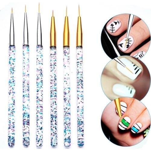 300 sets 7/9/11/15mm Nail Art Liner Brush Painting Flower Drawing French Lines Grid Stripe Acrylic UV Gel Pen DIY Manicure Tools