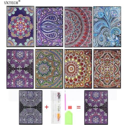 DIY Mandala Special Shaped Diamond Painting Notebook 50 Pages A5 Sketchbook Notebook Diamond Embroidery Cross Stitch Diary Book