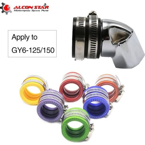 Alconstar Aluminum 35mm Carburetor Intake Pipe Adapter Manifold Interface Boot For GY6 125cc 150cc Engine Scooter