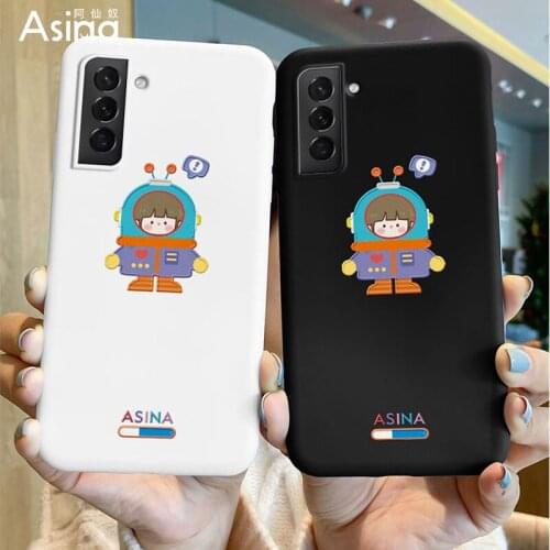 ASINA Cute Couple Case For Samsung Galaxy S21 Ultra S20 S10 S9 Plus Soft Liquid Silicone Cover For Samsung Note 9 10 20 coque