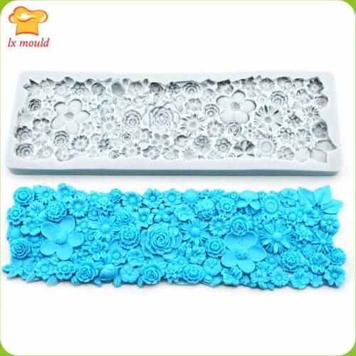 Large Flower Fondant Cake Silicone Moulds Small Flower Cake Decorating Chocolate Mould Baking Molds