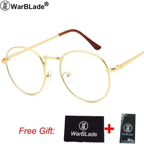 WarBLade Brand Fashion Metal Glasses Frame Retro Woman Men Reading Glass Frame Protection Clear Lens Computer Eyewear Eyeglass