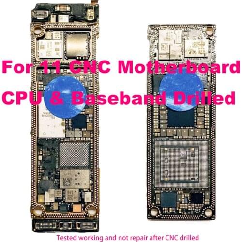 CNC Board Drilled CPU Baseband For iPhone 11/11 Pro/11 pro max ICloud Locked Motherboard Remove CPU Baseband Swap Logicboard