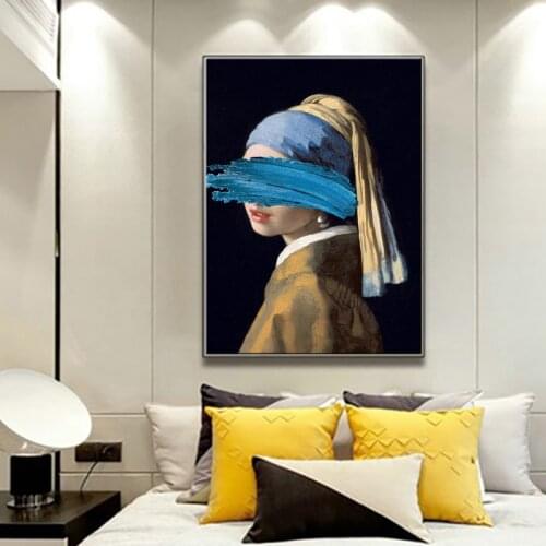 The Girl with A Pearl Earring Canvas Paintings Reproductions Famous Artwork By Jon Pop Art Prints Wall Pictures for Home Decor