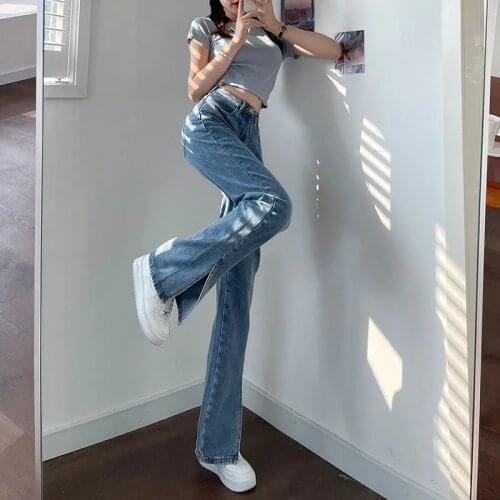 New Retro High Waist Jeans For Women Baggy Wide Legs Irregular Denim Female Straight Pants Mom Loose Streetwear Woman