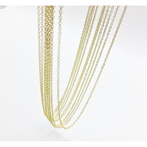 Eruifa 10pcs 45cm Tiny Chain with 6cm Ext Chain Jewelry DIY Charms Pendant Necklace,Eearrings 2 Colors nickle free and lead free