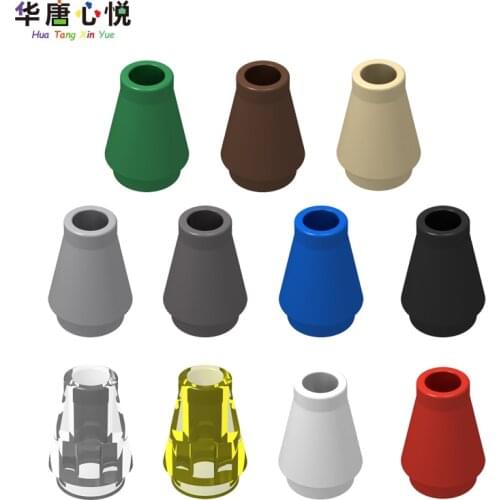 MOC Accessories Series 4589 1x1 Cone Brick 20PCS/Set Round&Angles Bricks Parts Building Blocks Kid Gift City Accessory Model Kit