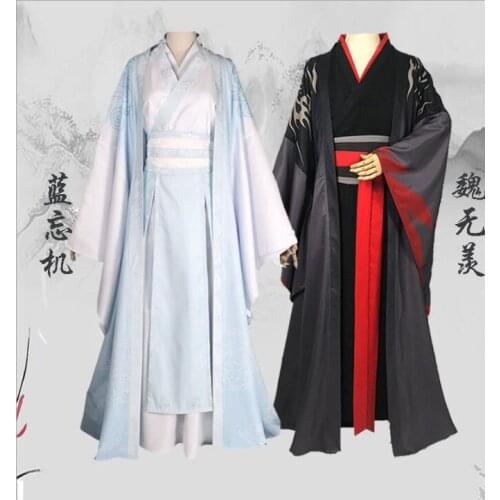 Lan Wangji Cosplay Costume Mo Dao Zu Shi Original Lan Zhan Ancient Costume Wig Wei Wuxian Yiling Patriarch Halloween #6587
