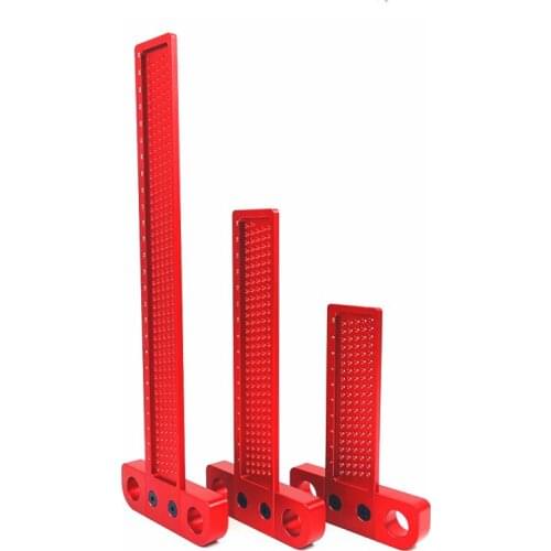 100/160/260mm Woodworking Ruler Measuring Tools High Precision T-type Aluminum Alloy Hole Ruler Scribing Gauge Woodworking Tools