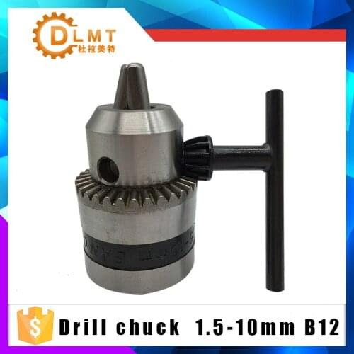 Mini Electric Drill Chuck 1.5-10mm Mount B12 Taper Lathe Chuck With Key Rotary tool Accessories For Woodworking