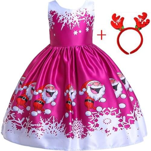 Fashion Christmas Girls Costume For Kids Dresses For Girls Princess Dress Children Fancy Birthday Evening Party Dress 3-10 Year