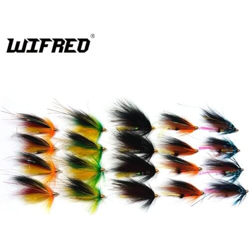 Wifreo 20pcs Assorted Color Salmon Steelhead Fishing Tube Fly Combo Sea Bass Teasers Blue Orange Black Green Color