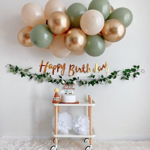 Ohoho Happy 1st Birthday Party Decoration Balloon Arch Baby Shower Kids Girl Boy Christening Baptism St Patrick Day Accessories