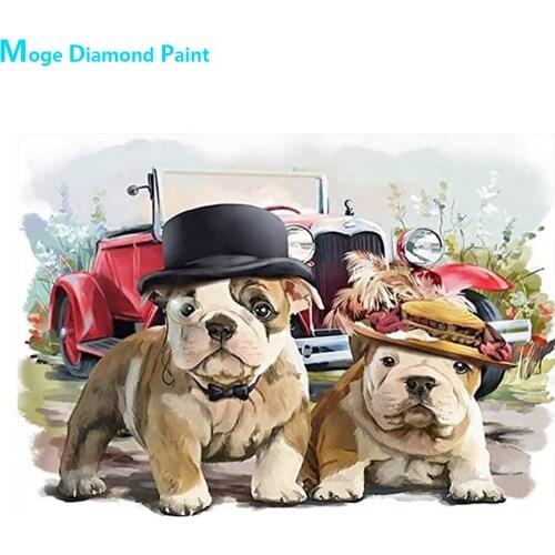 Olde English Bulldogge Diamond Painting Animal Dog Round Full Drill Nouveaute DIY Mosaic Embroidery 5D Cross Stitch Home Decor