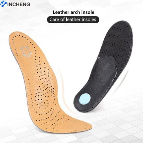 HOT SALE Orthotic Arch Support Sport Shoe Insoles Insert Cushion for Men Women leather Wear-resistant breathable Can be cut