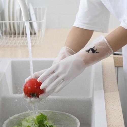 Dishwashing gloves women waterproof thin kitchen durable washing clothes brush rubber cleaning household chores plastic rubber g