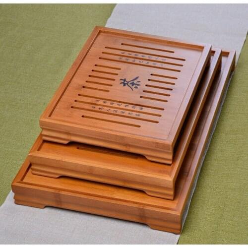 33 /43/ 53 cm Kung Fu Tea Set Natural Wood Bamboo Tea Tray cultural Traditional Bamboo Puer Tea Tray 3 size Tea Table Hot sale