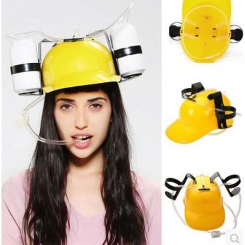 Drinking Helmet Adjustable Labor-saving Plastic Novelty Hand Free Lazy Drinks Beverage Helmets Supplies Simple Operation