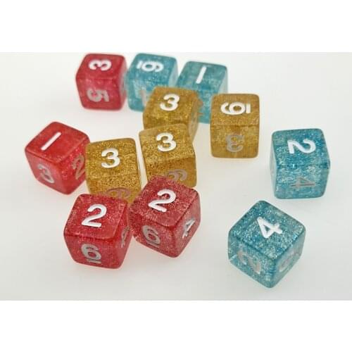 Rollooo Dice 12pc/set D6 Mix color Digital Dice Rpg dice