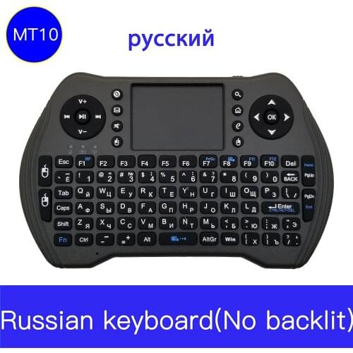 Russian English Thai Spanish Hebrew Arabic German French 2.4GHz Wireless MT10 Keyboard Touchpad i8 For Android TV BOX Air Mouse