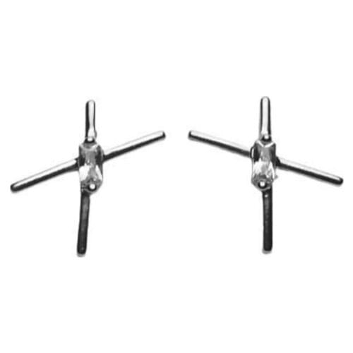 Earrings Silver 925 cross smooth silver plated brand OSNOR