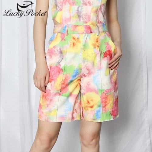 Women Summer Loose Fashion Casual Hit Color Shorts Female New High Street Brand Shorts Ladies Street Style Straight Shorts ML276