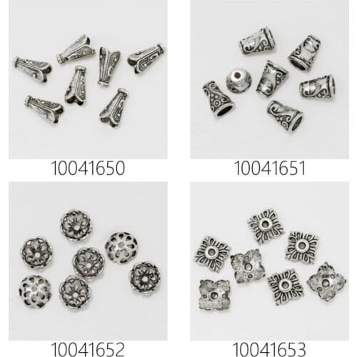 Lots of 50pcs vintage beads cap,filigree beads cap,end cap,flower spacer metal beads,antique silver-100416-1