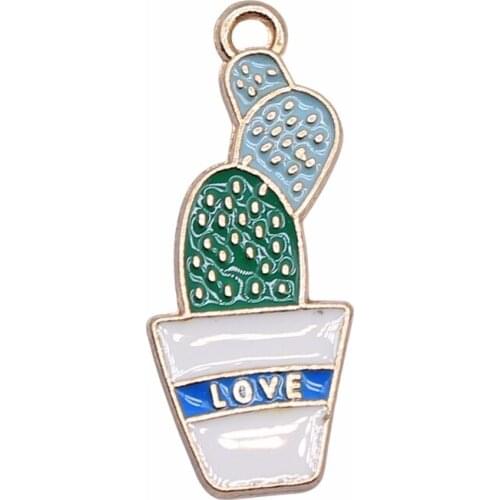 WYSIWYG 10pcs 4 Styles KC Gold Color Cactus Charms For Jewelry Making DIY Jewelry Findings