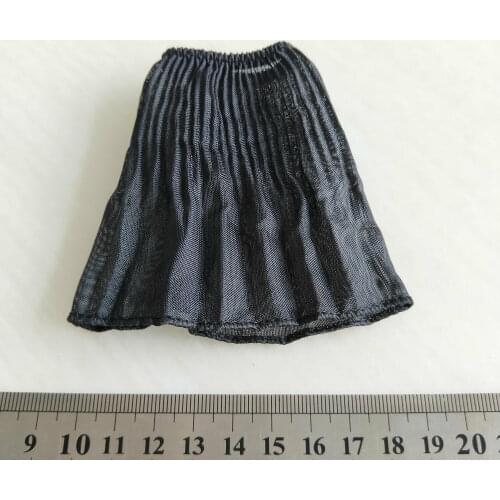 1/6th Female Soldier Chiffon Black Sexy Pleated Skirt Model for 12" Body Figure