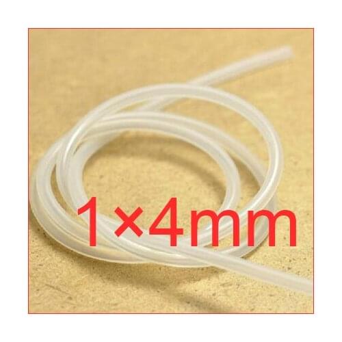 1mm ID 4mm OD 1x4 Transparent Silicone Rubber Tube Hose Pipe ( food grade ) medical flexible pipe,4 mm capillary tube