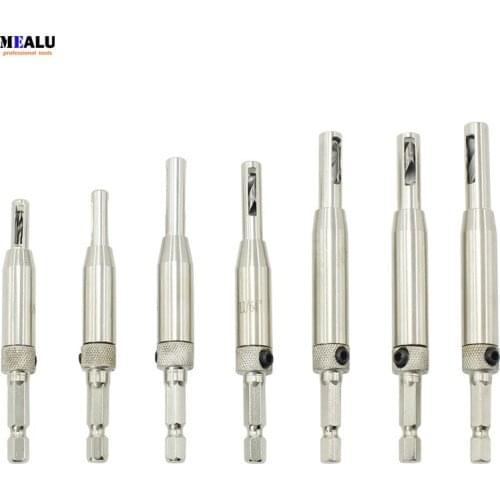 1set Drill Bits For Door and Window Hinge Hole Opener Woodworking Puncher Hex Positioning Drill Tools