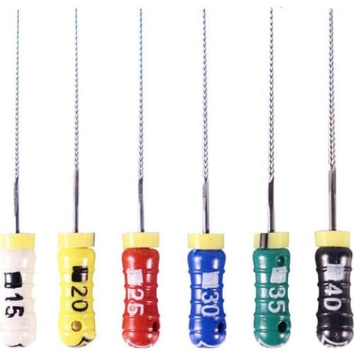 1 Pack(6pcs)Endodontic Root Canal K Files Hand Use Dental K-File 21mm #8-40 #45-80 Hand Use files Endodontic Instruments Dentist