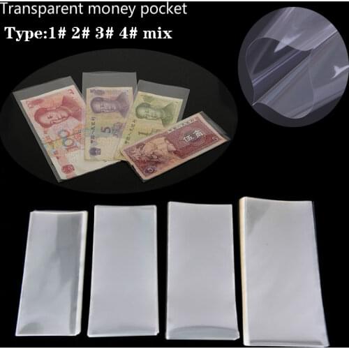 Money Bag Storage Protect Banknotes Transparent Sleeves Stamp Collection Bag 4 types/100pcs each