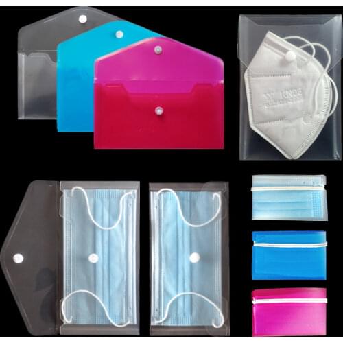 2pcs Pink Blue Clear Dustproof Mask Storage Box Portable Travel Moisture-proof Mouth Face Cover Container Case Storage Organizer