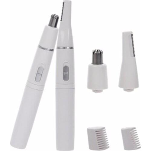 2-in-1 Facial Hair Trimmer Nose Ear Hair Shaver Trimmer Eyebrow Scraper Safe Face Care Razor Cleaner for Men Women