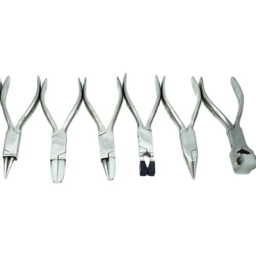 6pcs Stainless Steel Pliers Set Nylon Jaw Flat Round Nose Pliers For Jewelry Making DIY